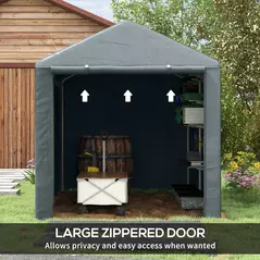 Outsunny 2.2 x 1.6 m Outdoor Storage Tent, with Accessories - Dark Grey - 6