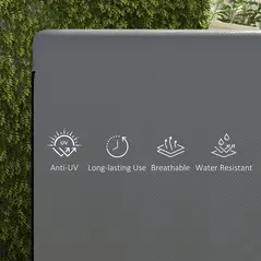 Outsunny Patio 3 Seater Swing Chair Bench Cover Outdoor Garden Furniture Rain Protection Cover Protector Waterproof Anti-UV, 215L x 155W x 150Hcm, Dark Grey - 4