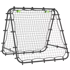 HOMCOM Double Sided Football Rebounder Net, Football Rebound Goal with Five Adjustable Angles, Black - 1