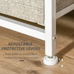 HOMCOM Chest of Drawers with 7 Drawers, Fabric Drawers with Large Storage Space, Drawers Dresser with Metal Frame, Adjustable Feet for Bedroom Living Room, Light Grey - 5