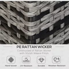 Outsunny Rattan Sofa, 2 Seater Garden Furniture with Soft Padded Cushion and Armrests, Wicker Garden Loveseat for Patio, Mixed Grey - 4