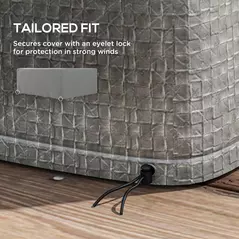 Outsunny 235 x 190 x 90 cm Large Patio Set Covers, Outdoor Garden Furniture Protection Cover Protector Waterproof Anti-UV Grey - 6