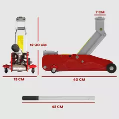 HOMCOM Low Profile Jack, 2 Ton Hydraulic Car Jack for Car Trailer Garage Tyre Repair, Red - 3