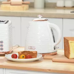 HOMCOM 3kW Rapid Boil Honeycomb Kettle - Cream - 2