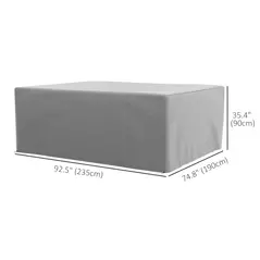Outsunny 235 x 190 x 90 cm Large Patio Set Covers, Outdoor Garden Furniture Protection Cover Protector Waterproof Anti-UV Grey - 3