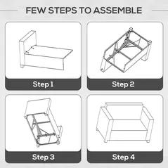 Outsunny Rattan Sofa, 2 Seater Garden Furniture with Soft Padded Cushion and Armrests, Wicker Garden Loveseat for Patio, Mixed Grey - 7