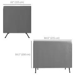 Outsunny Patio 3 Seater Swing Chair Bench Cover Outdoor Garden Furniture Rain Protection Cover Protector Waterproof Anti-UV, 215L x 155W x 150Hcm, Dark Grey - 3