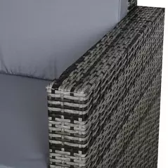 Outsunny Rattan Sofa, 2 Seater Garden Furniture with Soft Padded Cushion and Armrests, Wicker Garden Loveseat for Patio, Mixed Grey - 8