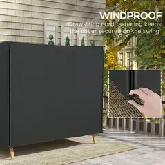 Outsunny 220 x 125cm Three-Seater Swing Chair Protective Cover - Black - 6