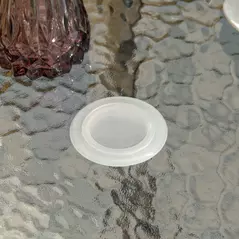 Outsunny Outdoor φ80cm Round Dining Table Tempered Glass Top Steel Frame Bistro Coffee End Side Table Garden w/ Parasol Hole - 7