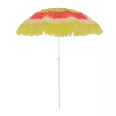 Outsunny 1.6m Garden Hawaii Parasol, Patio Beach Sun Umbrella Sunshade Hawaiian Folding Tilting Crank Parasol (Multicolour) - 1