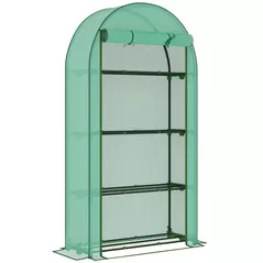 Outsunny Four Shelf Mini Greenhouse - Green - 1