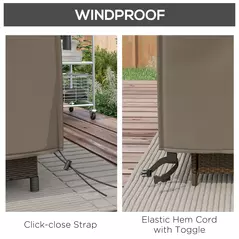 Outsunny Large Square Patio Garden Furniture Set Cover 600D Oxford Waterproof, 230 x 230 x 70cm, Grey - 5