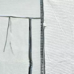 Outsunny 100 x 50 x 150cm Tomato Greenhouse with Roll-up Door, Mini Greenhouse with PE Cover, Outdoor Grow House Small Green House for Yard, Balcony, Garden, White - 7