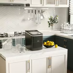 HOMCOM 12kg Countertop Ice Cube Machine, with Scoop - Black - 2