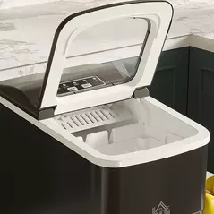 HOMCOM 12kg Countertop Ice Cube Machine, with Scoop - Black - 7