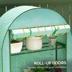 Outsunny Four Shelf Mini Greenhouse - Green - 6
