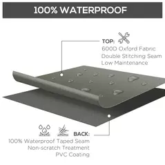 Outsunny Large Square Patio Garden Furniture Set Cover 600D Oxford Waterproof, 230 x 230 x 70cm, Grey - 4