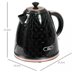 HOMCOM 3kW Rapid Boil Honeycomb Kettle - Black - 3