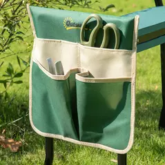 Outsunny Steel Frame Padded Garden Kneeler, with Tool Bag - Green - 9