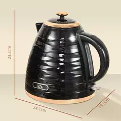 HOMCOM 3kW Rapid Boil Honeycomb Kettle - Black - 3