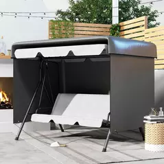 Outsunny Patio 3 Seater Swing Chair Bench Cover Outdoor Garden Furniture Rain Protection Cover Protector Waterproof Anti-UV, 215L x 155W x 150Hcm, Dark Grey - 2