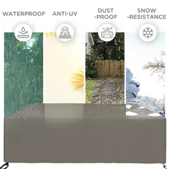 Outsunny Large Square Patio Garden Furniture Set Cover 600D Oxford Waterproof, 230 x 230 x 70cm, Grey - 6