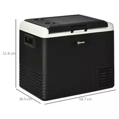 Outsunny 50L Car Refrigerator, Portable Compressor Car Fridge Freezer, Electric Cooler Box with 12/24V DC and 110-240V AC for Camping, Driving, Picnic, Down to -20℃ - 3