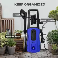 DURHAND 1800W High Pressure Washer, 150 Bar Pressure, 510 L/h Flow, High-Performance Portable Power Jet Wash Cleaner Blue - 7