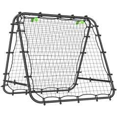 HOMCOM Double Sided Football Rebounder Net, Football Rebound Goal with Five Adjustable Angles, Black - 1