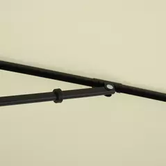 Outsunny 2 x 1.3m Garden Parasol Umbrella, Outdoor Market Table Umbrella with Ruffles & Aluminium Pole, Rectangular Tilting Parasol Sun Shade Canopy, Cream White - 9