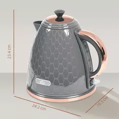 HOMCOM 3kW Rapid Boil Honeycomb Kettle - Grey - 3