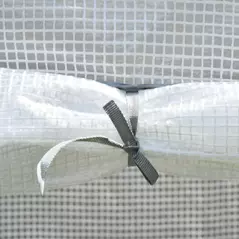 Outsunny 100 x 50 x 150cm Tomato Greenhouse with Roll-up Door, Mini Greenhouse with PE Cover, Outdoor Grow House Small Green House for Yard, Balcony, Garden, White - 8