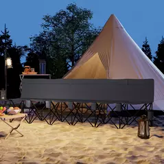 Outsunny 6 Seater Folding Camping Chair with Cup Holder & Carry Bag - Charcoal Grey - 9