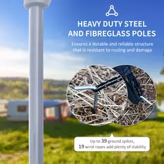 Outsunny 8-Person Camping Tent, Waterproof Family Tent, Tunnel Design, 4 Large Windows, Sleeping Cabins 3000mm Water Column Grey - 5