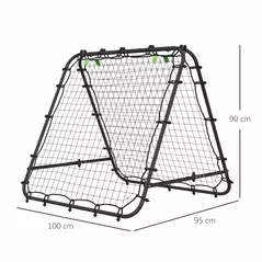 HOMCOM Double Sided Football Rebounder Net, Football Rebound Goal with Five Adjustable Angles, Black - 3