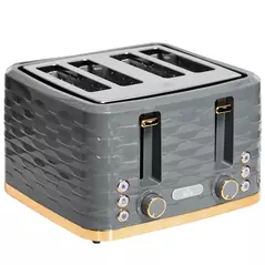HOMCOM Four-Slice Rippled Toaster - Grey - 1