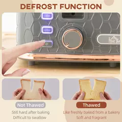 HOMCOM Four-Slice Honeycomb Toaster - Grey - 5