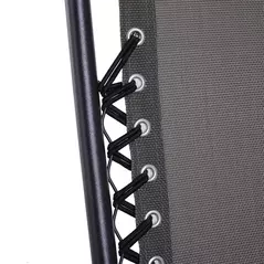 Outsunny 3pcs Folding Zero Gravity Chairs Sun Lounger Table Set w/ Cup Holders Reclining Garden Yard Pool, Dark Grey - 9