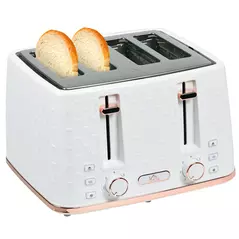 HOMCOM Four-Slice Honeycomb Toaster - White - 1