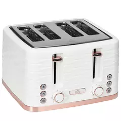 HOMCOM Four-Slice Rippled Toaster - White - 1