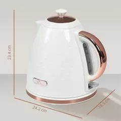 HOMCOM 3kW Rapid Boil Honeycomb Kettle - Cream - 3
