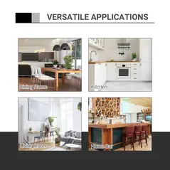 HOMCOM Bar Table Φ60cm Adjustable Height Round Bistro Table w/ Swivel Top Metal Frame Counter Surface Stylish Kitchen Conservatory White - 6