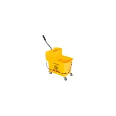 HOMCOM 20L Mop Bucket on Wheels, with Water Separation Panel - Yellow - 2