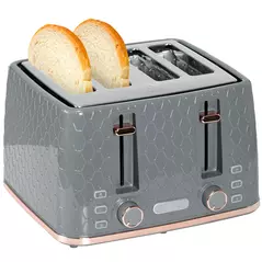 HOMCOM Four-Slice Honeycomb Toaster - Grey - 1