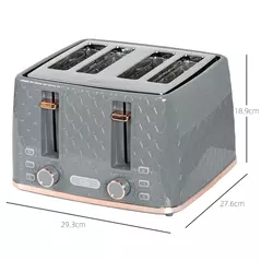 HOMCOM Four-Slice Honeycomb Toaster - Grey - 3