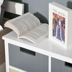 HOMCOM 6 Drawer Storage Tower, Dresser Chest with Wood Top, Organiser Unit for Closets Bedroom Nursery Room Hallway - 7