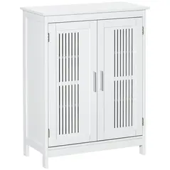kleankin Modern Bathroom Floor Cabinet - White - 1