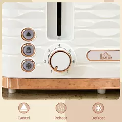 HOMCOM Four-Slice Rippled Toaster - White - 5