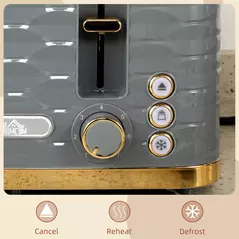 HOMCOM Four-Slice Rippled Toaster - Grey - 5